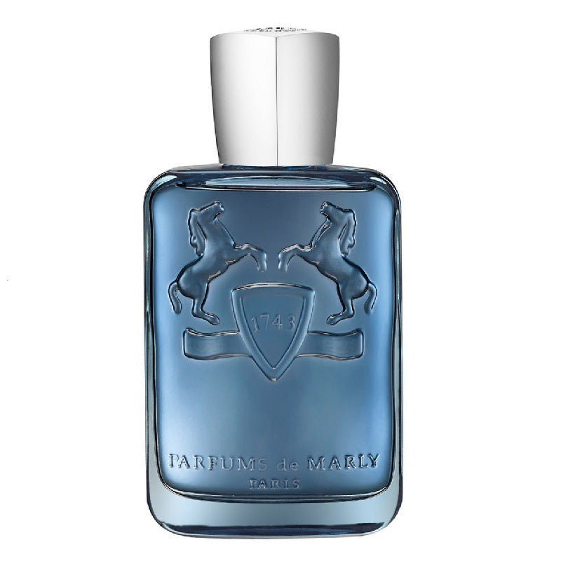 Sedley Parfum 125 ml Eau de Parfum bottle by Parfums de Marly – deep blue flacon with silver cap symbolising cool sophistication and refined masculinity.