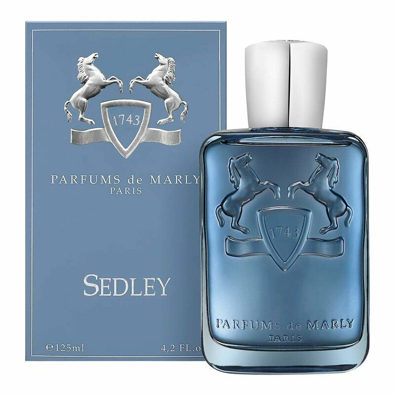 Sedley Parfum 125 ml Eau de Parfum by Parfums de Marly – elegant navy bottle and matching box reflecting freshness, depth, and timeless style.