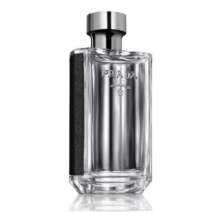 Prada perfume bottle on a white background