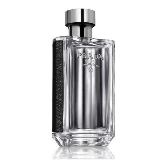 Prada perfume bottle on a white background