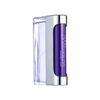 A spray bottle of Ultraviolet Man Eau de Toilette by Paco Rabanne, featuring a clear glass construction with a purple label and cap.