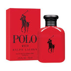 Red Polo Ralph Lauren perfume bottle and packaging on a white background