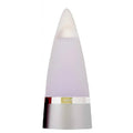 A conical perfume bottle with a white upper part and a silver lower part, representing the product Rochas Man Eau de Toilette.