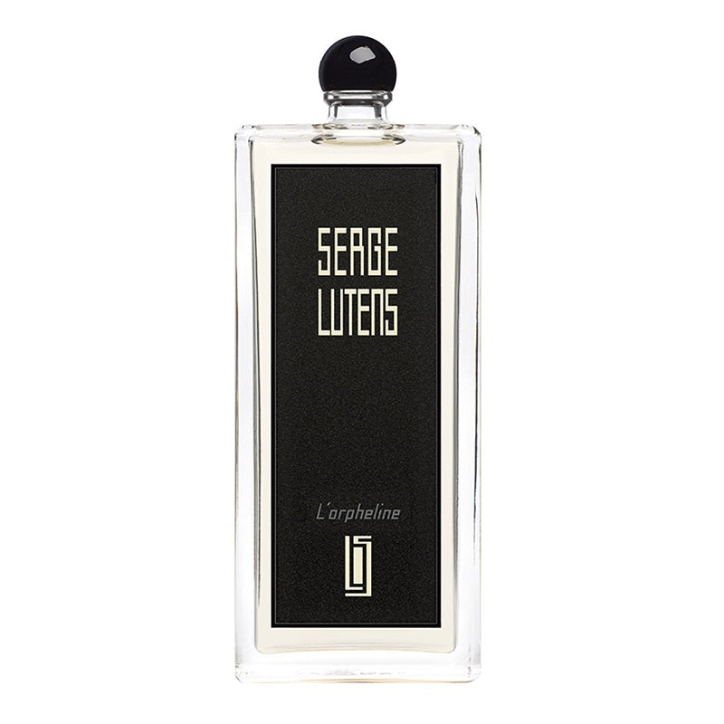 L’Orpheline bottle by Serge Lutens – sleek glass flacon with minimalist design reflecting purity and spiritual calm