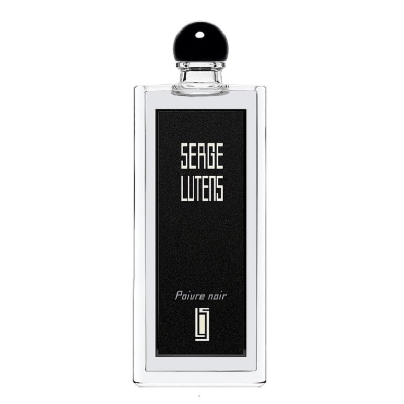 Bottle Image Poivre Noir, 50 ml Eau de Parfum bottle by Serge Lutens – sleek black flacon reflecting intensity, precision, and refined masculinity.