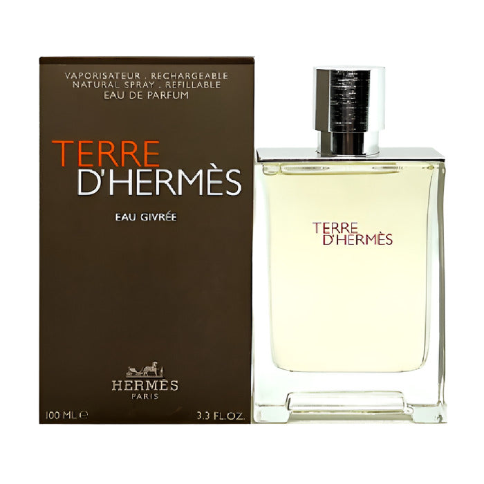 Perfume bottle and packaging on a white background