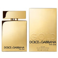 Dolce & Gabbana Gold perfume bottle and packaging on a white background