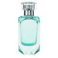 A bottle of Tiffany by Tiffany Eau de Parfum with a clear, faceted glass design and a silver cap.