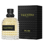 Valentino perfume bottle and packaging on a white background