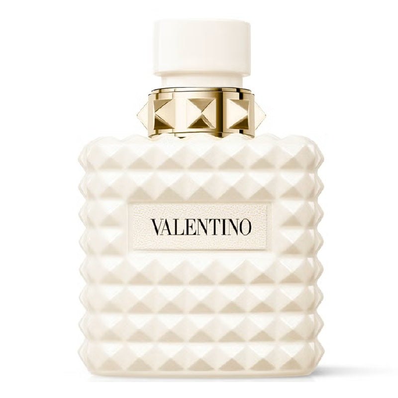 Valentino perfume bottle with textured design on a white background
