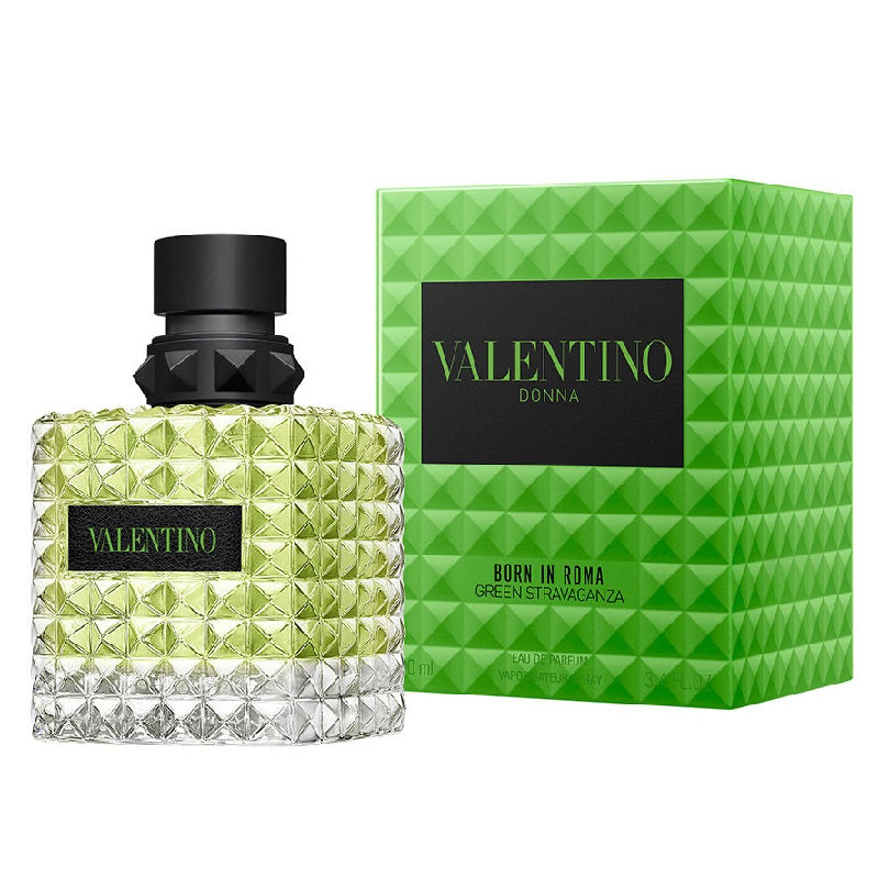 Valentino perfume bottle and packaging on a white background