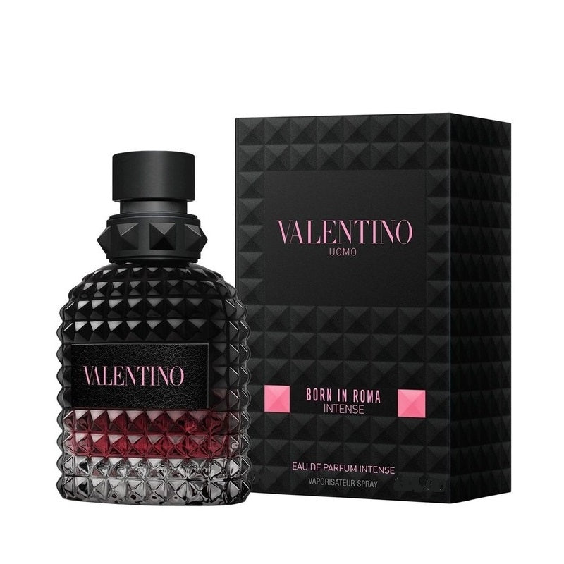 Valentino perfume bottle and packaging on a white background