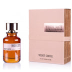 Maison Tahite Velvet Coffee perfume bottle and packaging on a white background