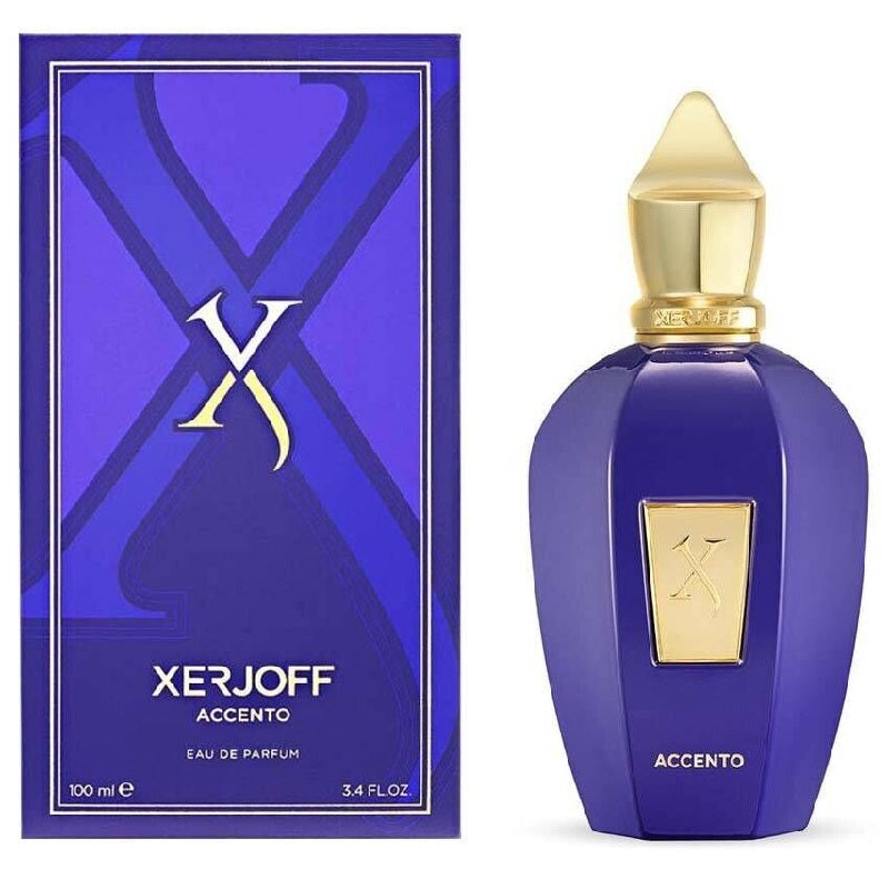 Xerjoff Accento perfume bottle and packaging on a white background