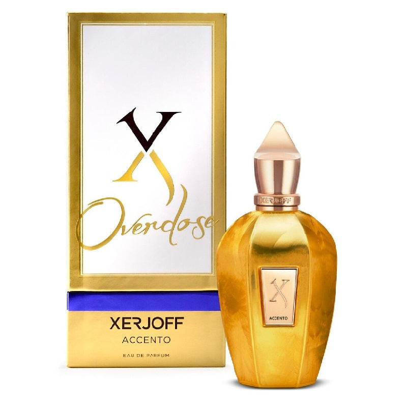 Xerjoff Accento perfume bottle and packaging on a white background