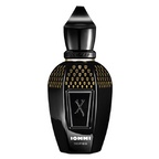 Black and gold perfume bottle with 'Xerjoff' branding on a white background