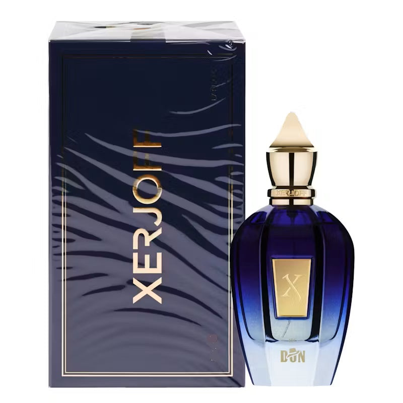 Xerjoff perfume bottle and packaging on a white background