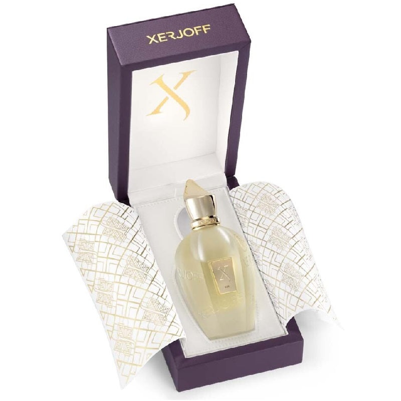 Xerjoff perfume bottle in a decorative box on a white background