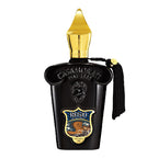 Black Casamorati Regio bottle with gold cap on a white background