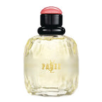 Bottle of Paris Eau de Toilette by Yves Saint Laurent with a clear yellowish liquid visible and the brand name 'PARIS' displayed on the front.