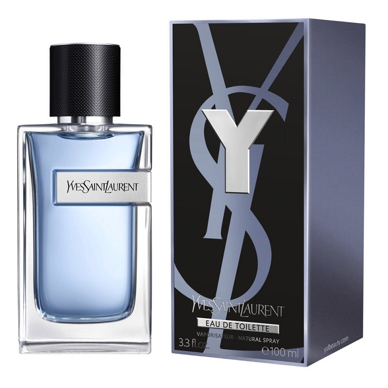 Yves Saint Laurent Eau de Toilette bottle and packaging on a white background