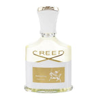 A bottle of Creed Aventus for Her Eau de Parfum with a white, elegant design.