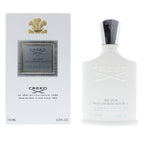 A bottle of Creed Silver Mountain Water Eau de Parfum for men, 100ml, with the brand's logo and product name displayed.
