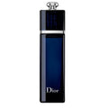 A dark blue bottle of Dior Addict Eau de Parfum with silver details on the cap.