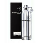 A 100ml bottle of Montale White Musk Eau de Parfum, with a metallic silver design and black packaging. The product is displayed with its box, showcasing the brand and product name.