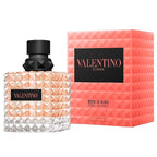 Valentino Donna Born In Roma Coral Fantasy Eau de Parfum bottle and packaging, with the brand name and product title displayed.