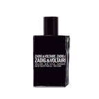 This is Him! 100 ml Eau de Toilette bottle by Zadig & Voltaire – matte black flacon with angular lines expressing modern rock spirit.